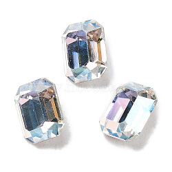 K9 Glass Rhinestone Cabochons, Pointed Back & Back Plated, Rectangle, Crystal, 10x8x5.5mm(GLAA-H034-07D-001TR)