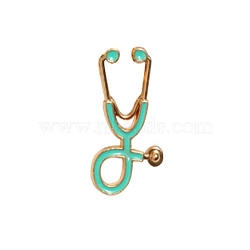 Medical Echometer Enamel Pin, Gold Plated Alloy Creative Badge for Backpack Clothes, Golden, 26x14.5x2mm, pin 1.2mm(JEWB-WH0023-18G-03)