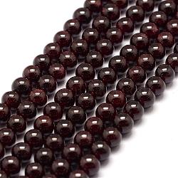 Natural Garnet Bead Strands, Round, 6.5mm, Hole: 1mm, about 63pcs/strand, 15.3 inch(G-P217-33-6mm)