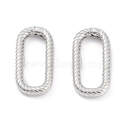 Anti-Tarnish Rhodium Plated 925 Sterling Silver Spring Gate Rings, Oval, Platinum, 17.5x8.5x2mm, Inner Diameter: 13x5mm(STER-K173-18P)