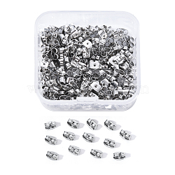 Iron Ear Nuts, Butterfly Earring Backs for Post Earrings, Platinum, 6x4x3mm, Hole: 0.7~1mm, 200pcs/box(IFIN-YW0001-01P)