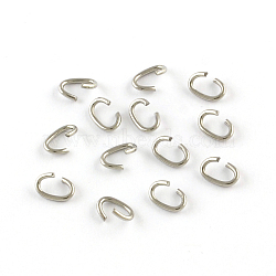 Tarnish Resistant Oval 304 Stainless Steel Open Jump Rings, Stainless Steel Color, 18 Gauge, 7x5x1mm(STAS-R067-01)