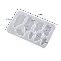 Geometry Pendant Silicone Molds, Resin Casting Molds, For UV Resin, Epoxy Resin Jewelry Making, White, Others, 106x140x5.8mm(SIMO-PW0003-02J)