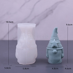 Gnome DIY Food Grade Silicone Statue Candle Molds, Aromatherapy Candle Moulds, Portrait Sculpture Scented Candle Making Molds, White, 10.5x5.8x5.8cm(PW-WG40941-05)