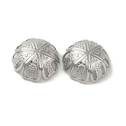 Non-Tarnish 304 Stainless Steel Bead Caps, Flower, Stainless Steel Color, 15.5x6.5mm, Hole: 1.2mm(STAS-P363-02B-P)