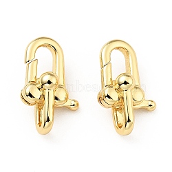 Brass Lobster Claw Clasps, Oval, Cadmium Free & Lead Free, Real 18K Gold Plated, 19x11.5x8mm, Hole: 2.5x4.5mm(X-KK-G416-34G)