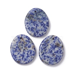 Natural Blue Spot Jasper Pendants, Oval Charms, 40~41x32~33x6mm, Hole: 2.3~3mm(G-C110-07F)