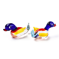 Handmade Lampwork Home Decorations, 3D Duck Ornaments for Gift, Blue, 56~59.5x23.5~26x28.5~29.5mm(LAMP-T011-62)