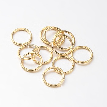 Eco-Friendly Vacuum Plating & Long-Lasting Plated Brass Open Jump Rings, Golden, 20 Gauge, 5x0.8mm, about 3.4mm inner diameter