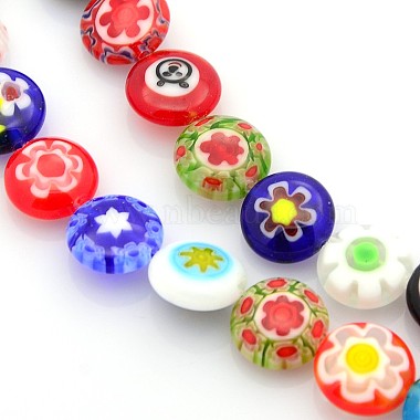 10mm Mixed Color Abacus Millefiori Lampwork Beads