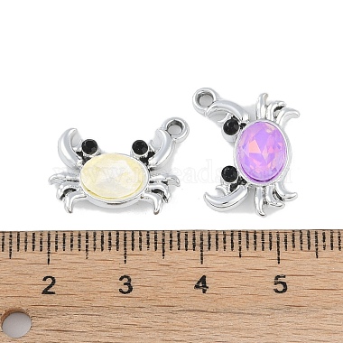 UV Plating Alloy with Mixed Color Glass Rhinestone Pendants(FIND-M018-32P)-3