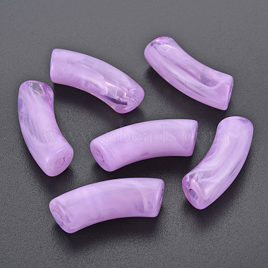 Orchid Tube Acrylic Beads
