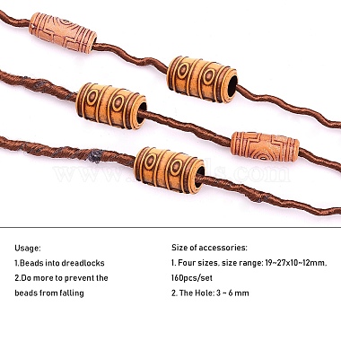 Imitation Wood Acrylic Beads and Resin Beads(DIY-NB0002-68)-4