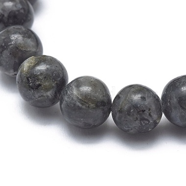 Эластичные браслеты из натуральных бусин ларвикита(X-BJEW-K212-B-046)-2