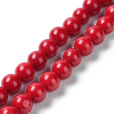 8mm Red Round Beads