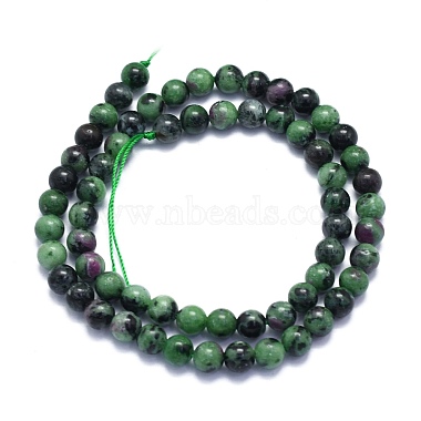 Natural Ruby in Zoisite Beads Strands(G-K310-C10-6mm)-2