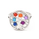 Colorful Resin Beaded Tree of Life Open Cuff Ring(RJEW-G274-02P)-2