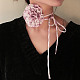 Flower Pattern Fabric Rose Tie Choker Necklaces for Women(NJEW-Z022-01E)-1