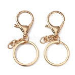 Alloy Key Rings, with Chains & Lobster Claw Clasps, Keychain Clasp Findings, Golden, 66mm(DIY-WH0374-07G)