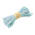 10M Gradient Color Cotton Cord, Round, Light Blue, 4mm, about 10.94 Yards(10m)/Bundle(OCOR-YWC0001-02B)