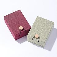 Burlap and Velvet Pendant Necklace Boxes, Square, Mixed Color, 10.5x7.6x4.3cm(OBOX-D004-M)
