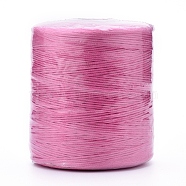 Waxed Polyester Cord for Jewelry Making, Flat, Hot Pink, 0.7mm, about 743.65 yards(680m)/roll(YC-F002-218)