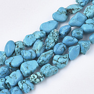 Synthetic Turquoise Beads Strands, Tumbled Stone, Nuggets, 6~15x3~11x3~8mm, Hole: 0.8mm, about 40~47pcs/strand, 15.3 inch(TURQ-S391-05)
