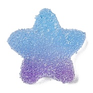 Resin Decoden Cabochons, Imitation Candy, Two Tone, Gradient Color, Star, Azure, 17x18x6mm(CRES-Y001-02A-03)