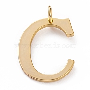 Golden Brass Pendants, Long-Lasting Plated, Letter, Letter.C, 27x20.5x1.5mm, Hole: 3.5mm(KK-P194-01G-C)