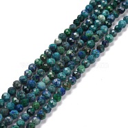 Natural Chrysocolla & Lapis Lazuli Beads Strands, Faceted, Round, 4mm, Hole: 0.7mm, about 97~98pcs/strand, 15.35''(39~39.3cm)(G-D463-08C)