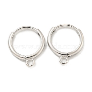 Brass Hoop Earring Findings, Round, Real Platinum Plated, 16.5x13.5x2mm, Hole: 2mm(KK-L211-021P)