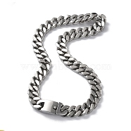 304 Stainless Steel Cuban Link Chain Necklaces, Stainless Steel Color, 24.96 inch(63.4cm)(NJEW-P288-14P)