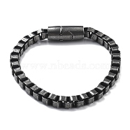 316 Surgical Stainless Steel Box Chain Bracelets with Magnetic Clasps, Antique Silver, 8-5/8 inch(21.8cm)(BJEW-Q349-06B-03)