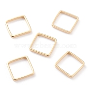 Brass Linking Rings, Long-Lasting Plated, Square, Real 24K Gold Plated, 8x8x1mm, Inner Diameter: 7x7mm(KK-Y003-01D-G)