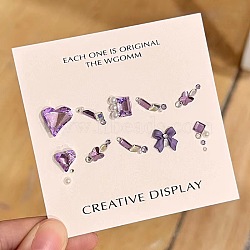Nail Art Decoration Accessories Kits, including  Glass Rhinestone Cabochons, Iron Findings, Acryic Cabochons, Medium Purple, 2~14.5x2~12x3.5~5mm, Box: 44x16mm(MRMJ-F016-12)