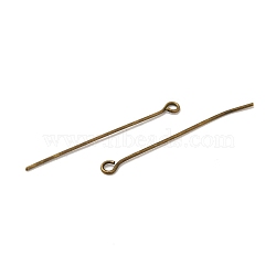 Brass Eye Pin, Cadmium Free & Lead Free, Antique Bronze, 3.5x0.7mm, Hole: 2mm, about 350pcs/50g(X-EPC3.5cm-AB)