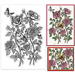 Custom PVC Plastic Clear Stamps, for DIY Scrapbooking, Photo Album Decorative, Cards Making, Flower, 160x110x3mm(DIY-WH0448-0353)