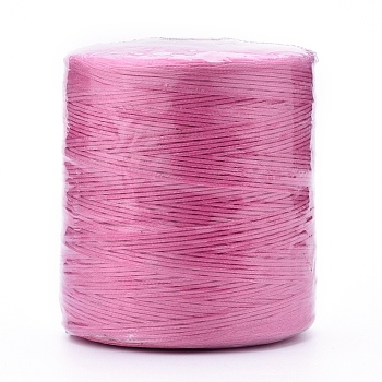 Waxed Polyester Cord for Jewelry Making, Flat, Hot Pink, 0.7mm, about 743.65 yards(680m)/roll