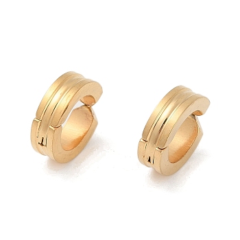 Ion Plating(IP) 304 Stainless Steel Clip-on Earrings, Round, Golden, 12.5x4mm