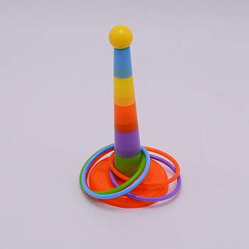Plastic Stacking Color Ring Parrot Toy, with PP Loops, Pet Supplies, Colorful, 160x70mm