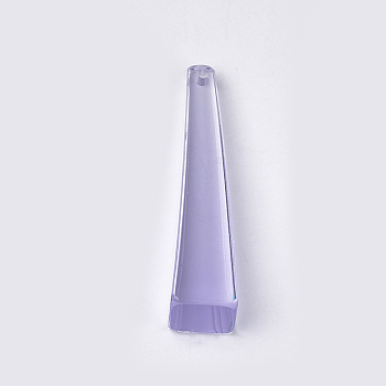 Translucent Resin Pendants, Dyed, Trapezoid, Lilac, 48.5~49x11~11.5x10mm, Hole: 1.5mm