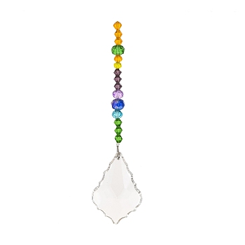 Glass & Iron Sun Catcher Pendant, Rainbow Maker, DIY Garden & Home Decoration, Teardrop, 195mm