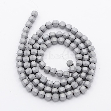 Frosted Electroplate Non-magnetic Synthetic Hematite Round Beads Strands(G-N0014-4mm-19)-2