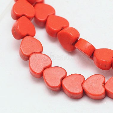 Dyed Synthetical Turquoise Heart Bead Strand(G-P083-88)-3