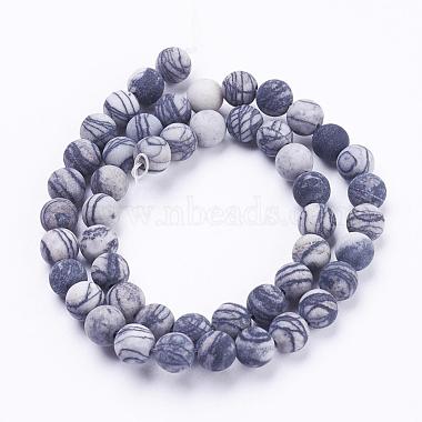 Natural Black Silk Stone/Netstone Beads Strands(G-F520-57-10mm)-2