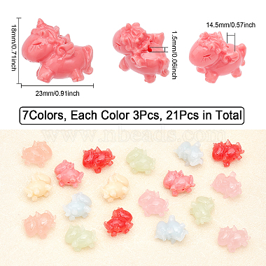CHGCRAFT 21Pcs 7 Colors Opaque Resin Beads(RESI-CA0001-48)-2