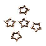 Zinc Alloy Links, Open Back Bezel, For DIY UV Resin, Epoxy Resin, Pressed Flower Jewelry, Star, Antique Bronze, 9x9.5x1mm, Hole: 5mm(PALLOY-WH0036-21AB-1)