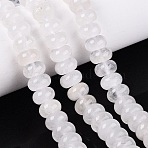 Natural Quartz Crystal Beads Strands, Rock Crystal Smooth Rondelle Beads, 10~10.5x5.5~6mm, Hole: 0.7~1.2mm, about 61~69pcs/strand, 14.37~15.55 inch(36.5~39.5cm)(G-Q613-01A)