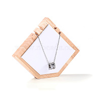 Pointed Pentagon Wood Covered with PU Leather Two Necklaces Display Stands, Jewelry Display Holder for Necklace Storage, White, 15.5x2x13cm(PAAG-PW0008-005C-01)