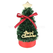 Mini PET Plastic Christmas Trees Model, Micro Landscape Dollhouse Accessories, Pretending Prop Decorations, Red, 130mm(PW-WGAF9E0-01)